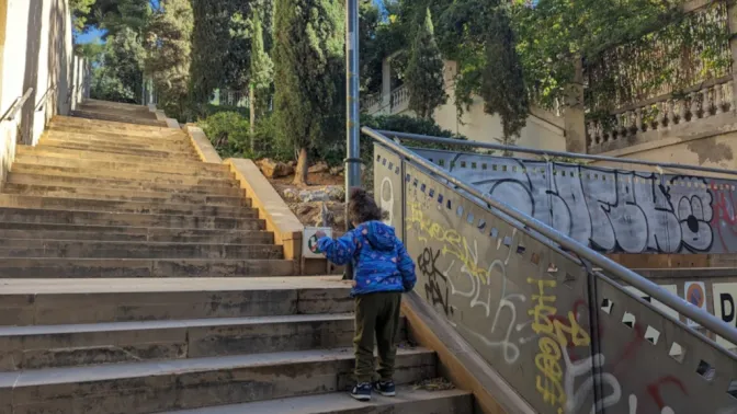 Nora Climbing Stairs